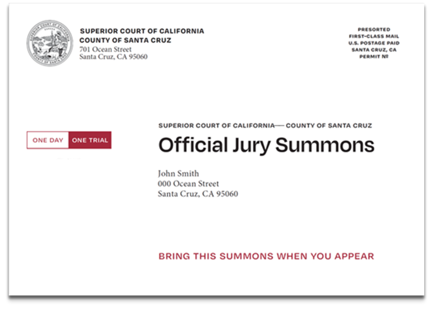 Jury Division Superior Court of California County of Santa Cruz